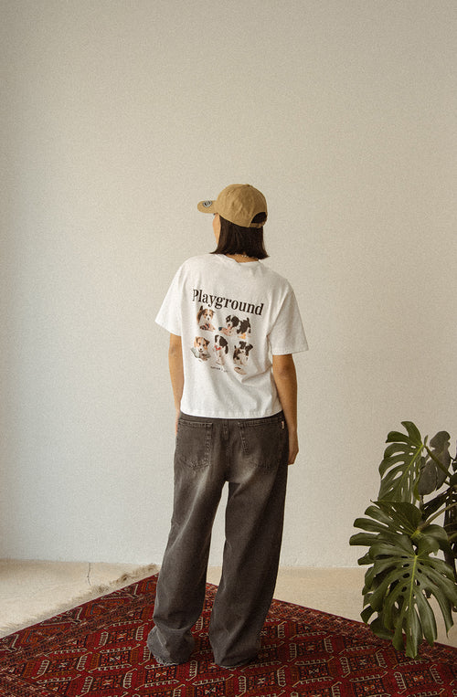 Washed Naughty Puppies White T-shirt