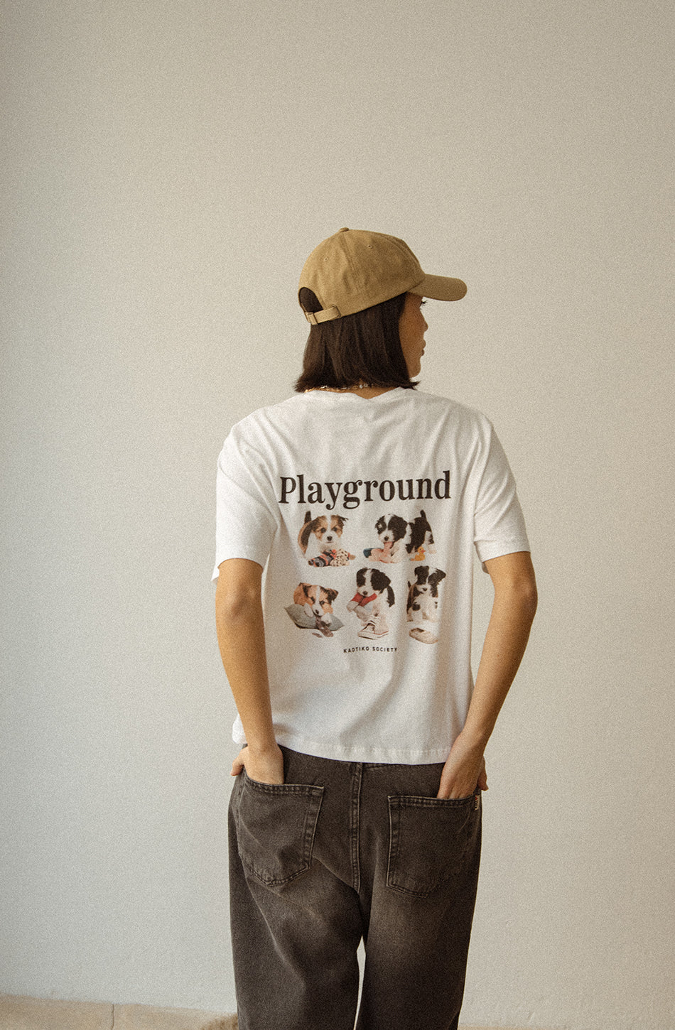 Washed Naughty Puppies White T-shirt