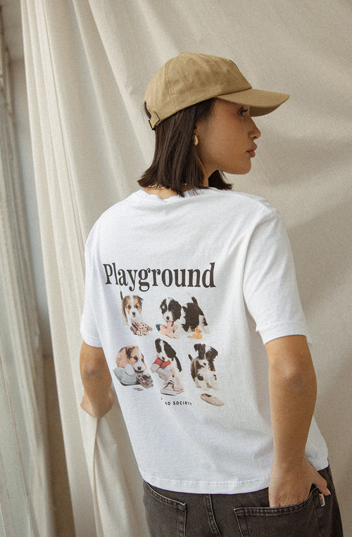 Washed Naughty Puppies White T-shirt