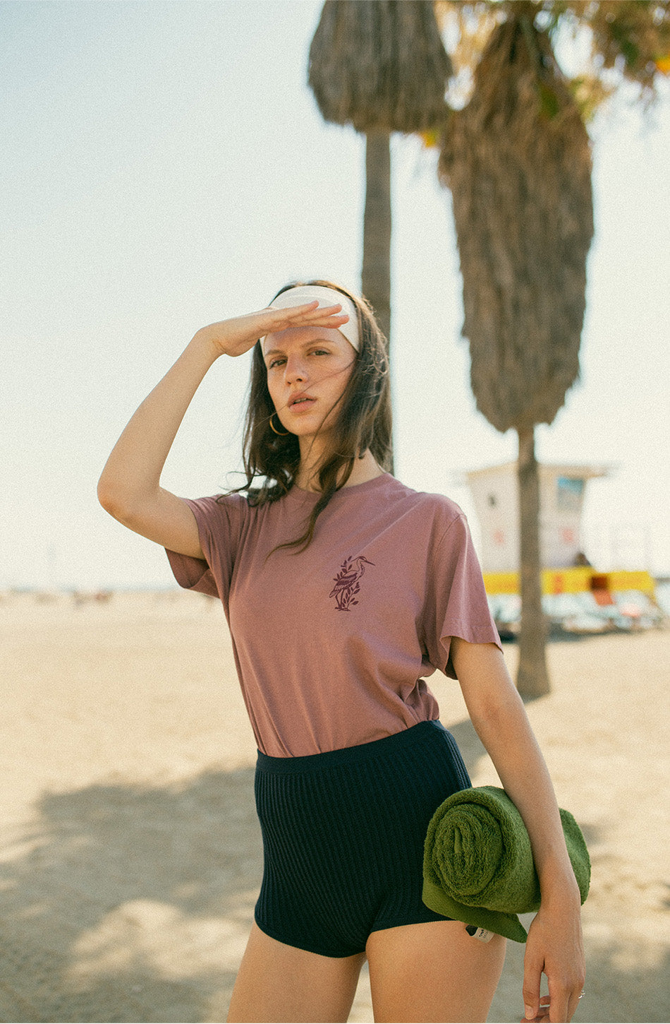 T-shirt bourgogne Washed Lotus