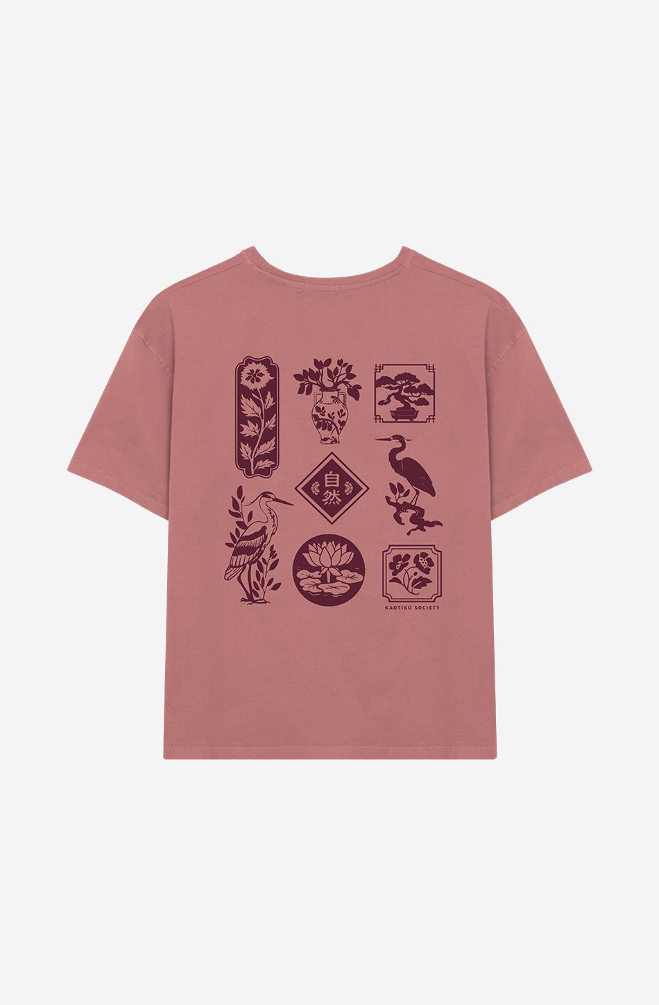 T-shirt bourgogne Washed Lotus