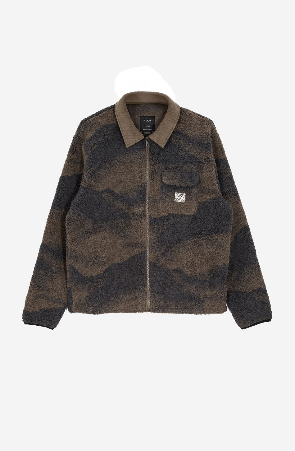 RVCA – Walker Sherpa – Jacke in Jägergrün mit Paisleymuster