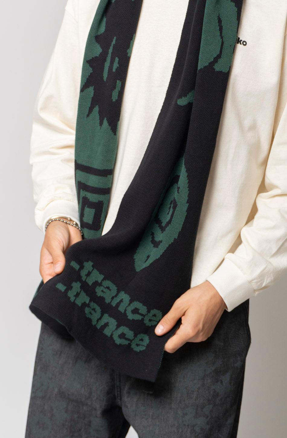 Écharpe Trance noire/verte 