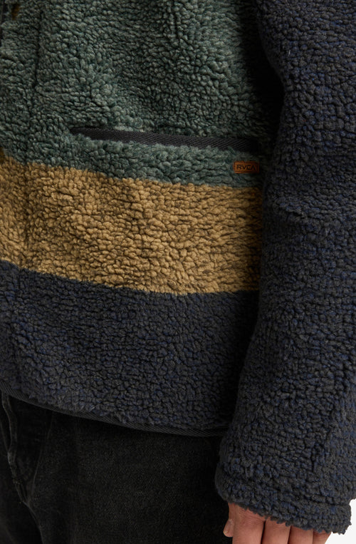 RVCA Westwood Snap Fleecejacke Moody Blue