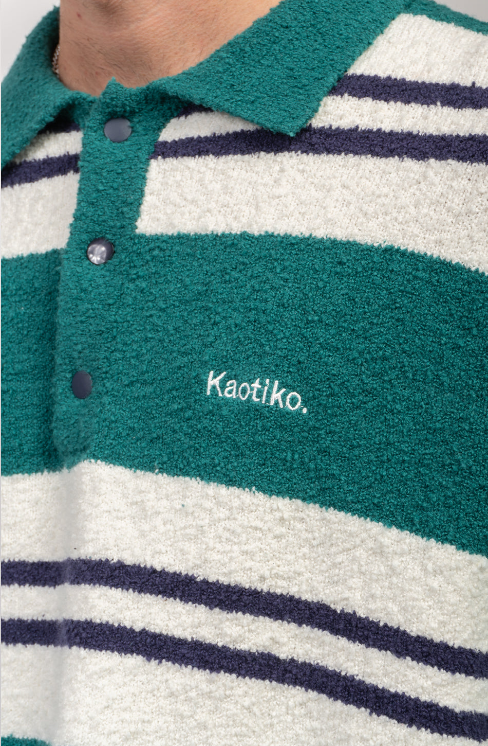 Polo Jersey Stripes Vert/Bleu marine 