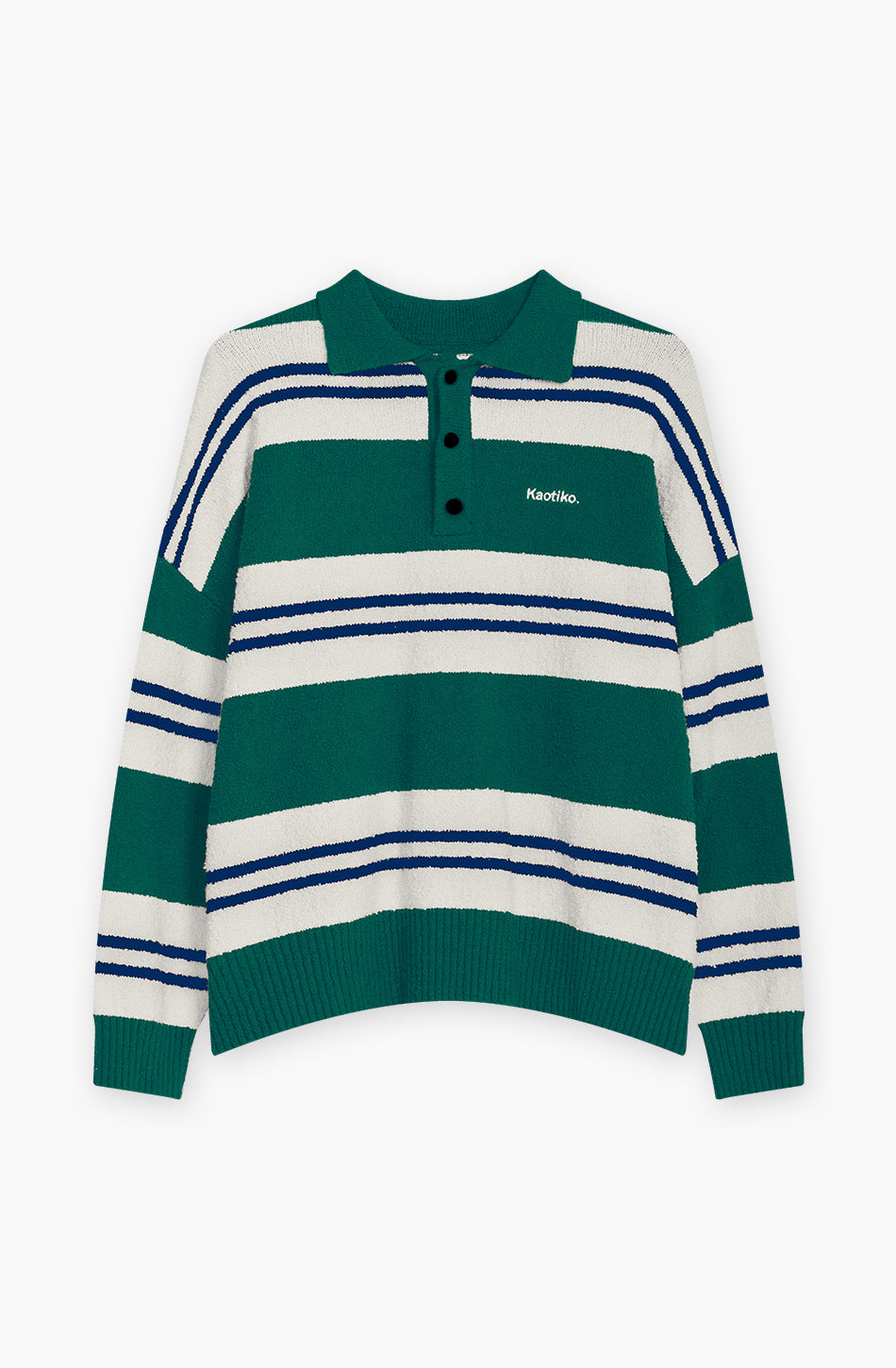 Polo Jersey Stripes Vert/Bleu marine 