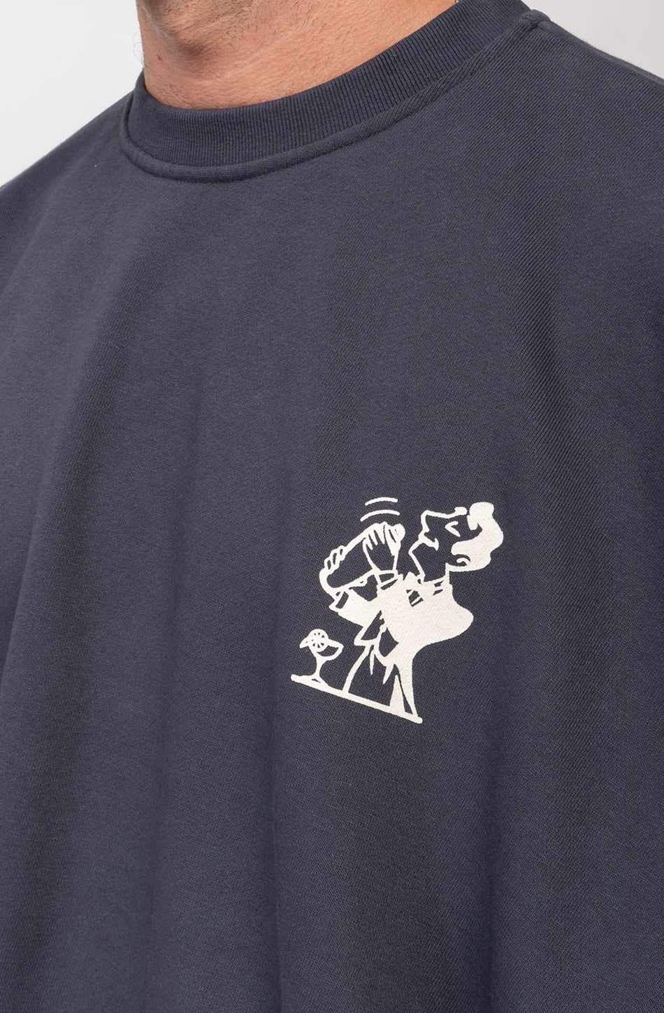 Sweat-shirt Washed Cocktail Man Navy