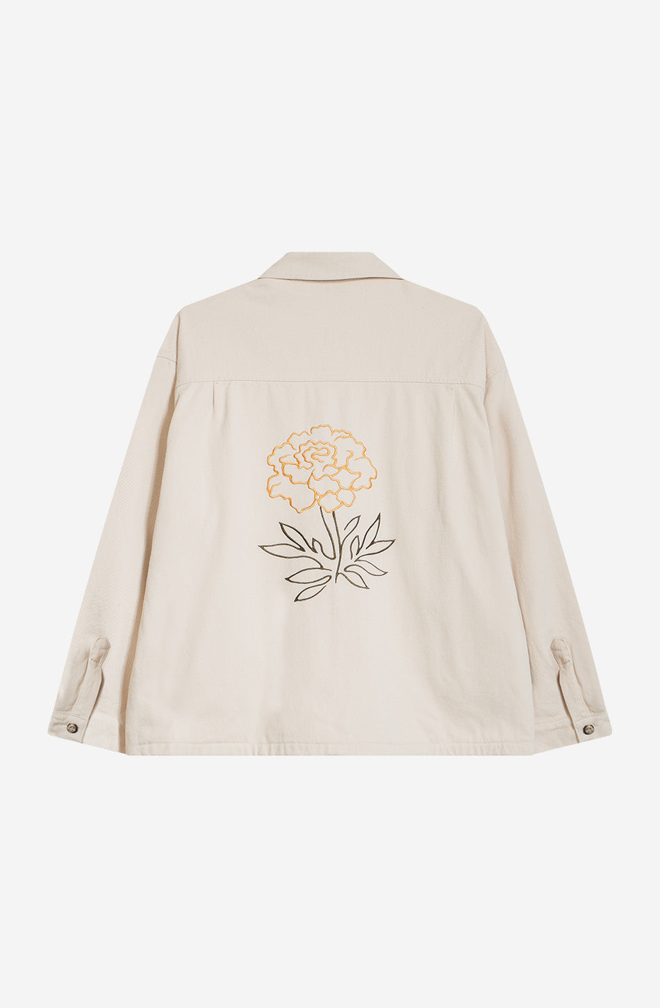 Chaqueta Pockets Embroidery Camelia Ivory
