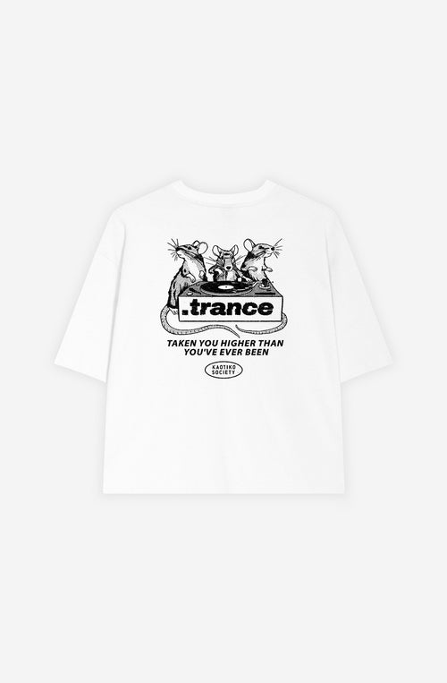 Rats Trance T-Shirt aus Bio-Baumwolle in Weiß