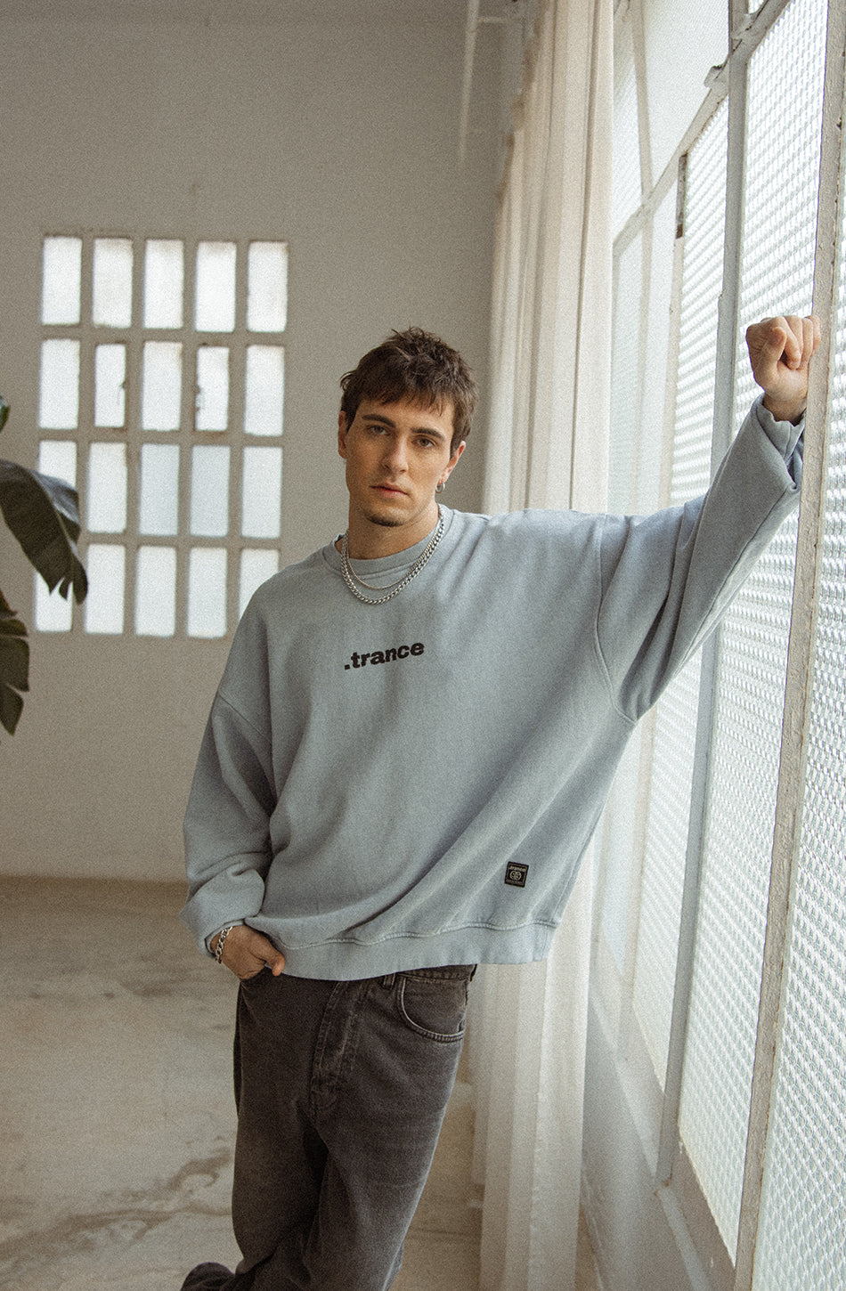 Sudadera Washed Trance The End Steel 