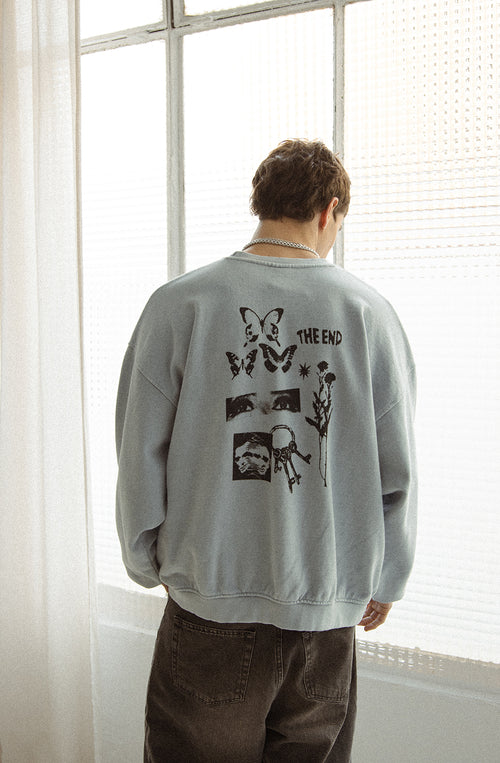 Sudadera Washed Trance The End Steel 