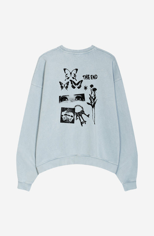 Sudadera Washed Trance The End Steel 