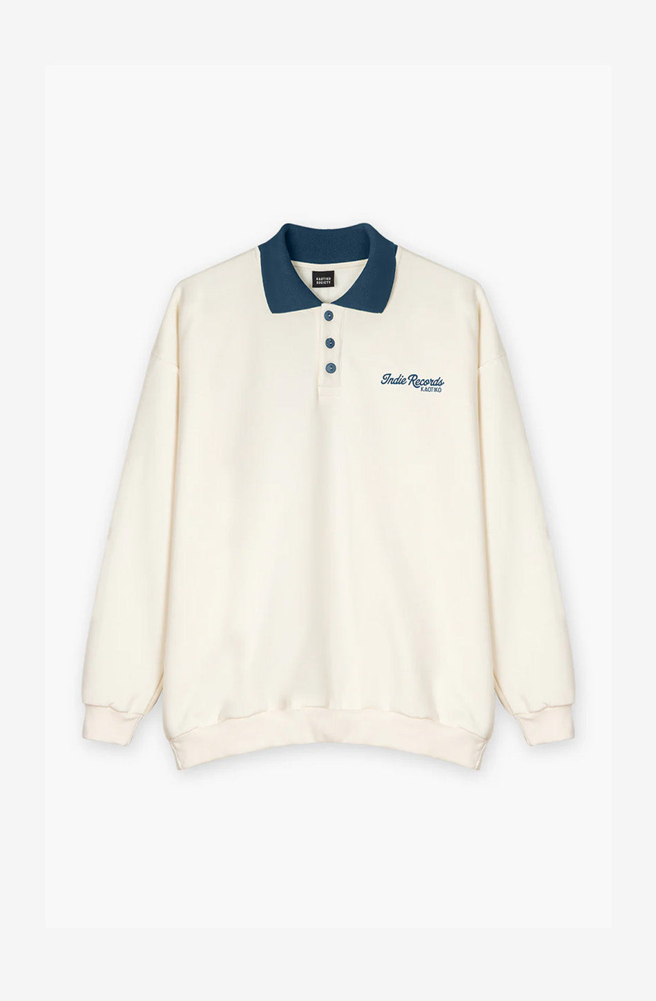 Nutton Indie Couple – Sweatshirt in Elfenbein/Marineblau