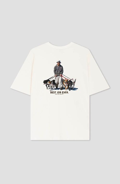 T-Shirt „Best Job Ever“ aus Bio-Baumwolle in Elfenbein