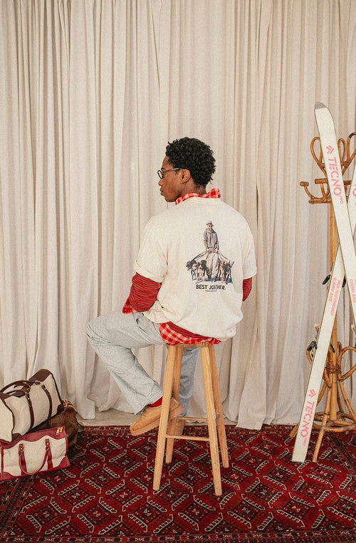 T-Shirt „Best Job Ever“ aus Bio-Baumwolle in Elfenbein