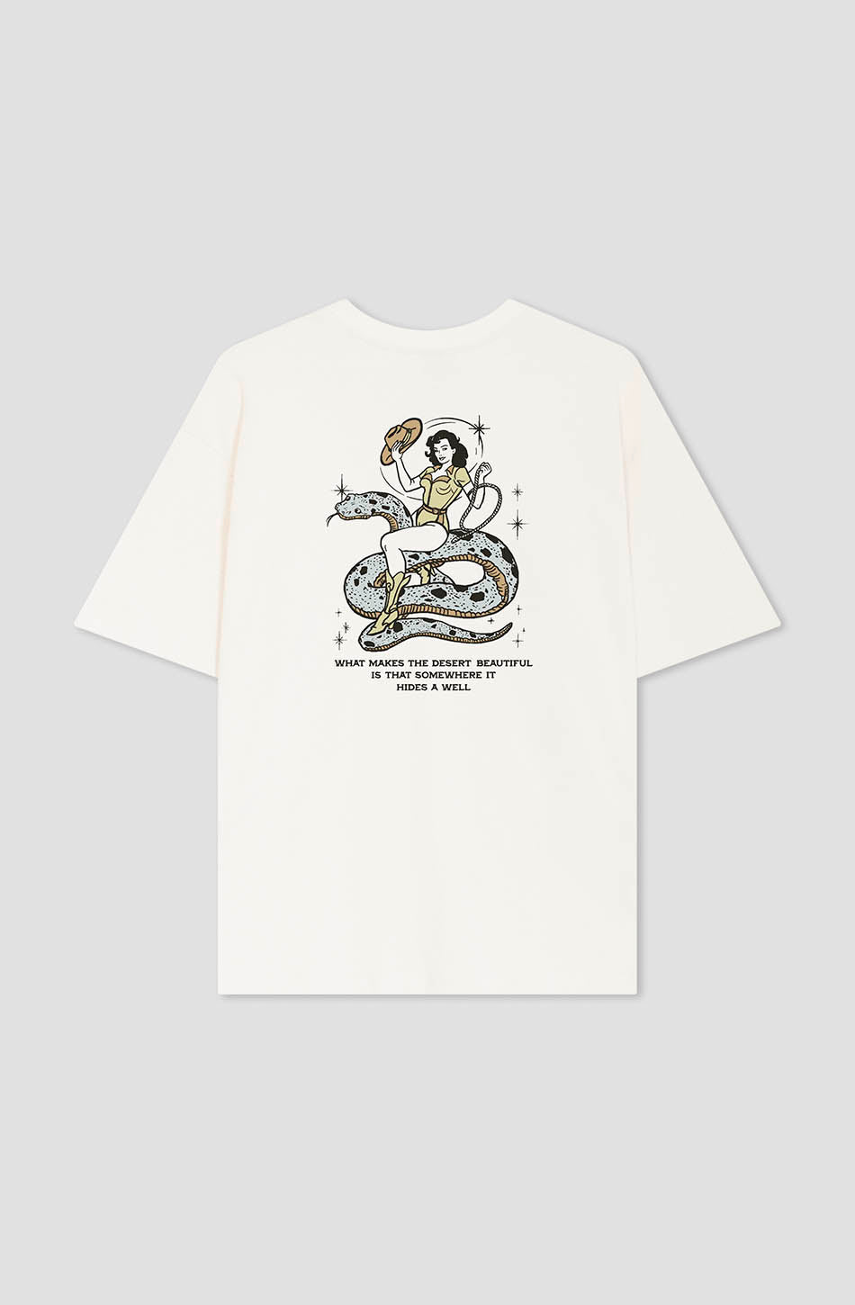 T-shirt en coton bio ivoire Cowgirl Snake