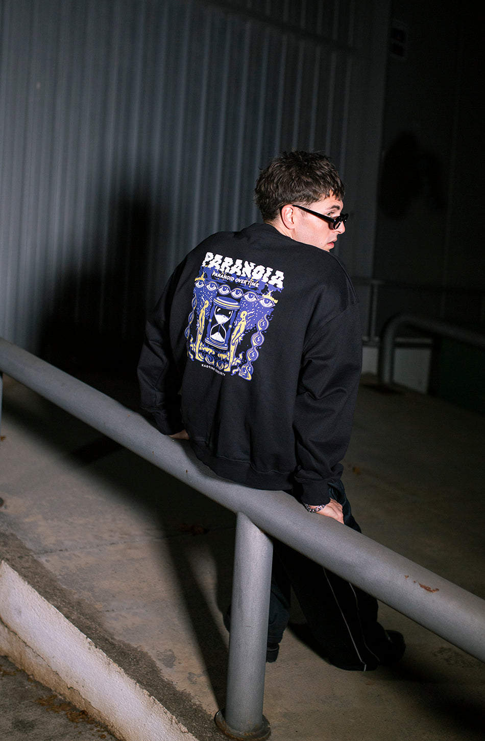 Sudadera Washed Paranoia Black 