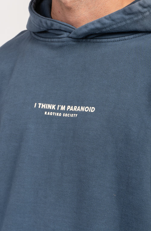 Sweat-shirt Washed I'm Paranoid Blue 