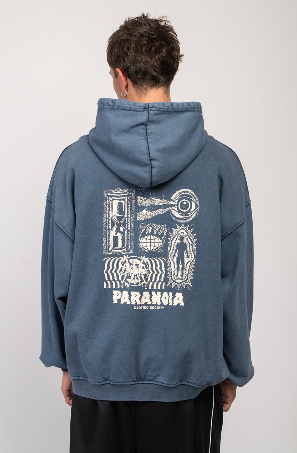 Sweat-shirt Washed I'm Paranoid Blue 