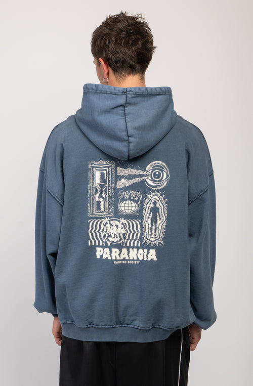Sweat-shirt Washed I'm Paranoid Blue 