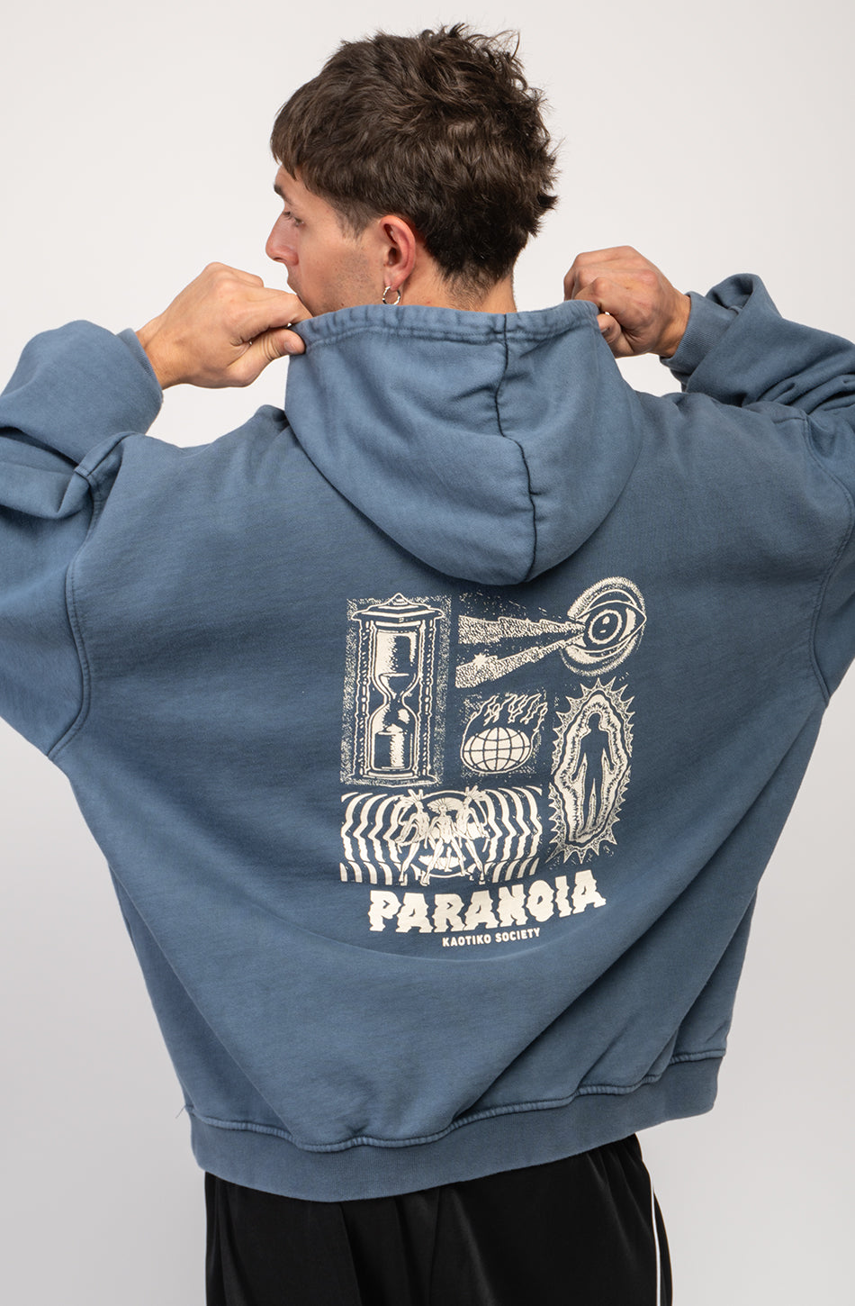 Sweat-shirt Washed I'm Paranoid Blue 