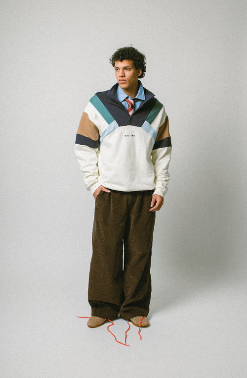 Sweat Aleck ivoire/bleu marine 