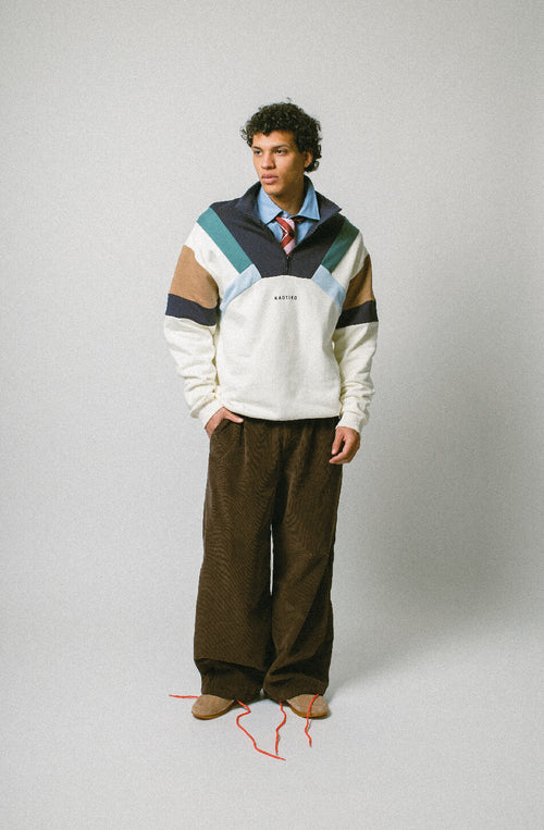 Sweat Aleck ivoire/bleu marine 