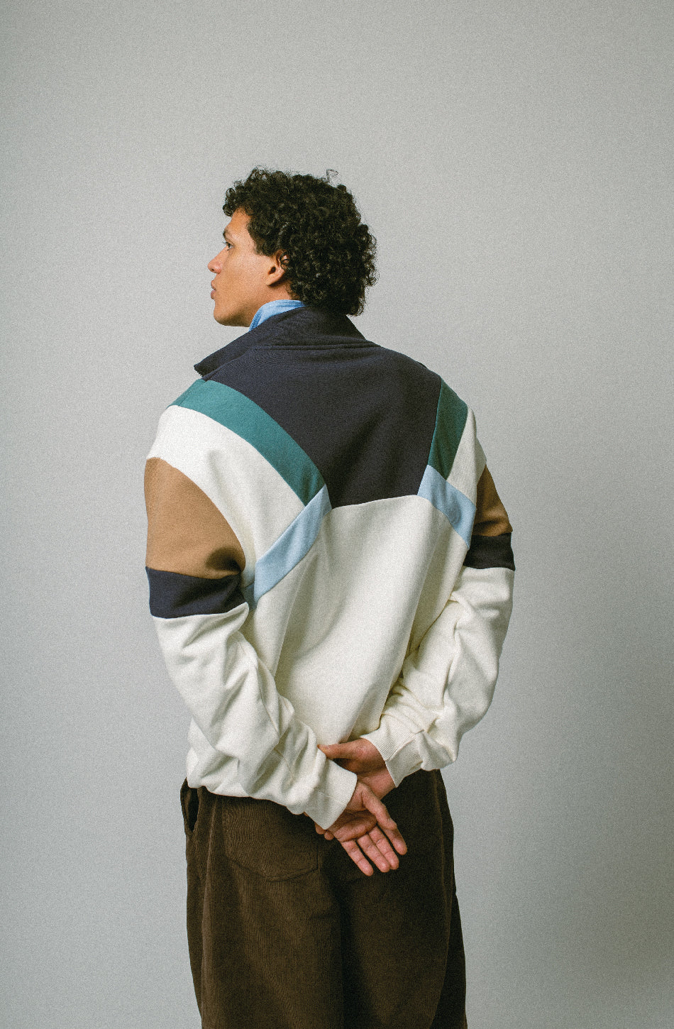 Sweat Aleck ivoire/bleu marine 