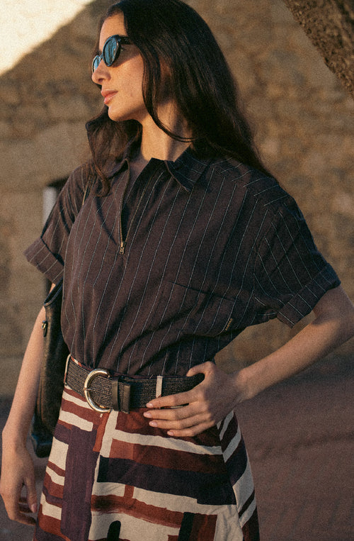 Varadero Brown Half-Zip Shirt