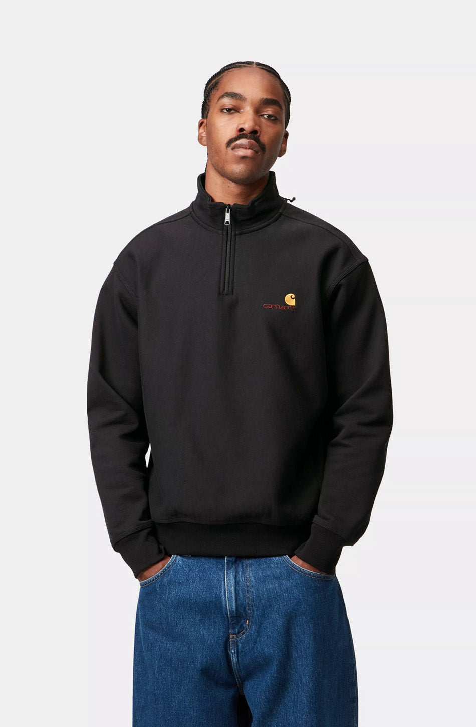 Sweat-shirt Half Zip Carhartt WIP American Script Black 