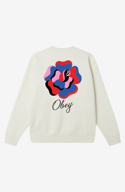 OBEY Paper Rose Off White Sweatshirt