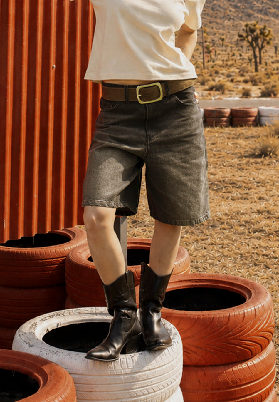 Bermuda Baggy Balloon Denim Black 