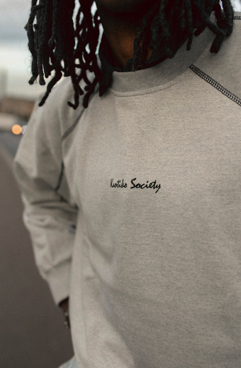 Sweat-shirt Patched Kaotiko Society Grey 