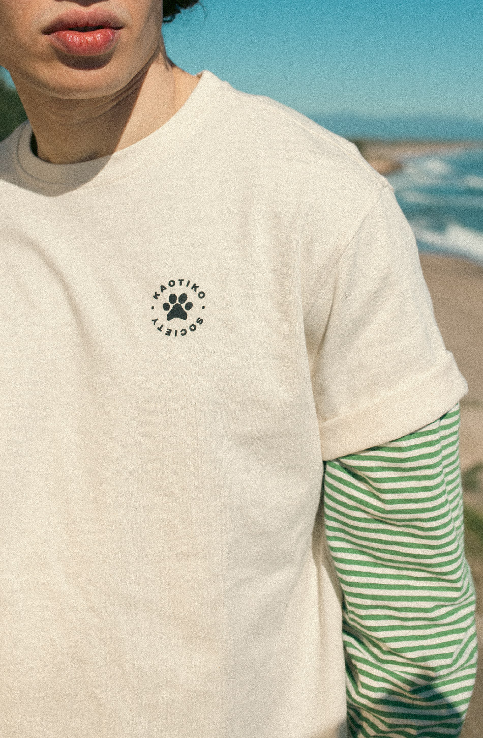 Holiday Upgrade Bio-Baumwoll-T-Shirt in Elfenbein