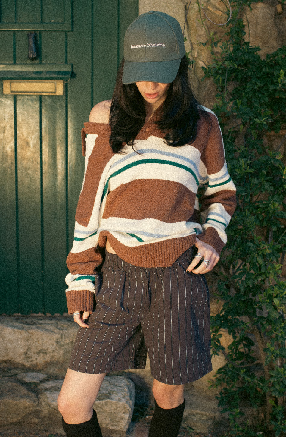 Polo Kaotiko Stripes Braun / Elfenbein