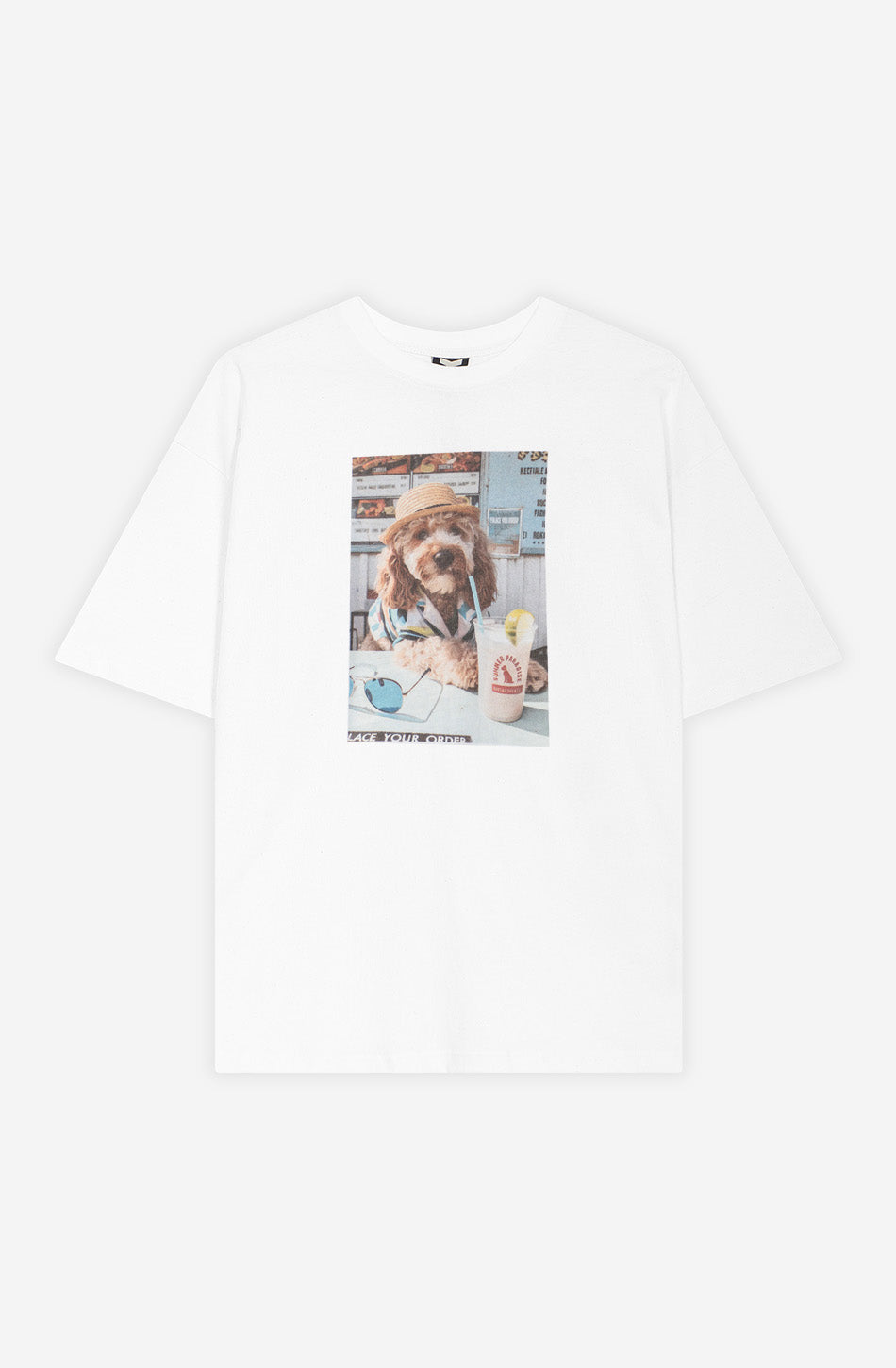 T-shirt court Paws & Relax en coton biologique blanc
