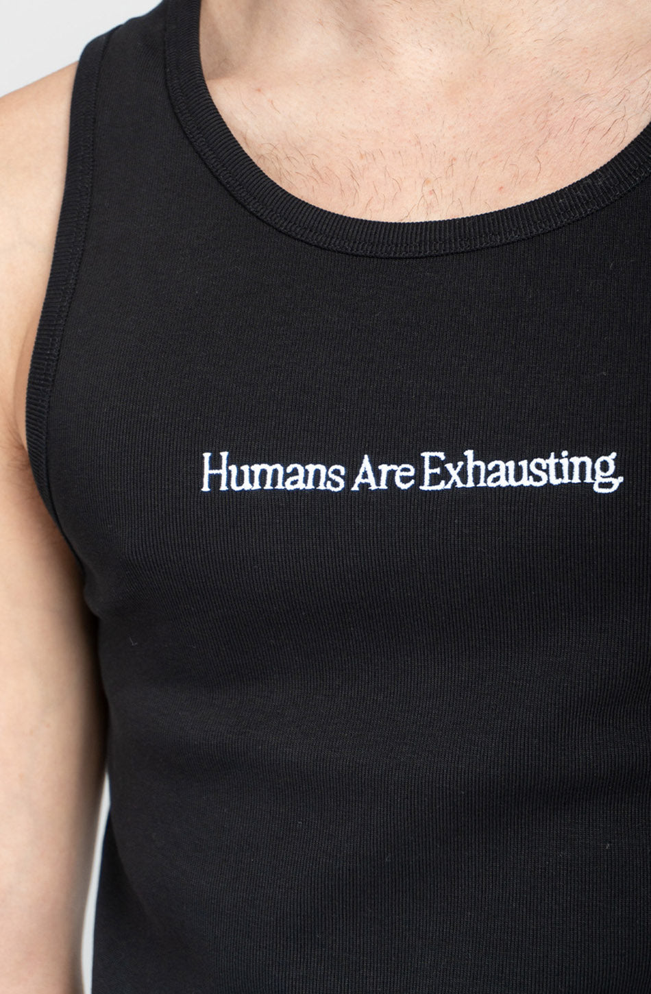 T-shirt Tank Top Humans Are Exhausting Black