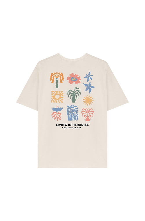 Paradise Bio-Baumwoll-T-Shirt in Elfenbein
