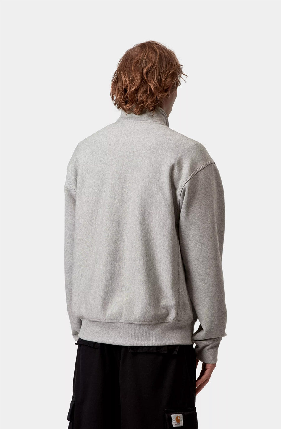 Sweat-shirt Carhartt WIP Half Zip American Script Grey Heather 