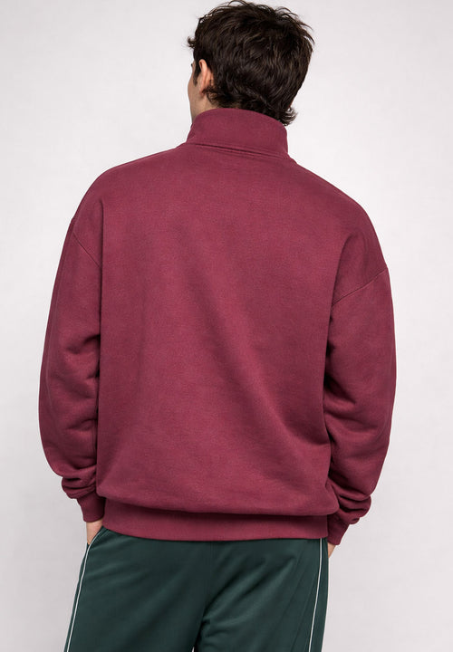 Sudadera Zipper Focus Burgundy unisex de algodón Kaotiko BCN