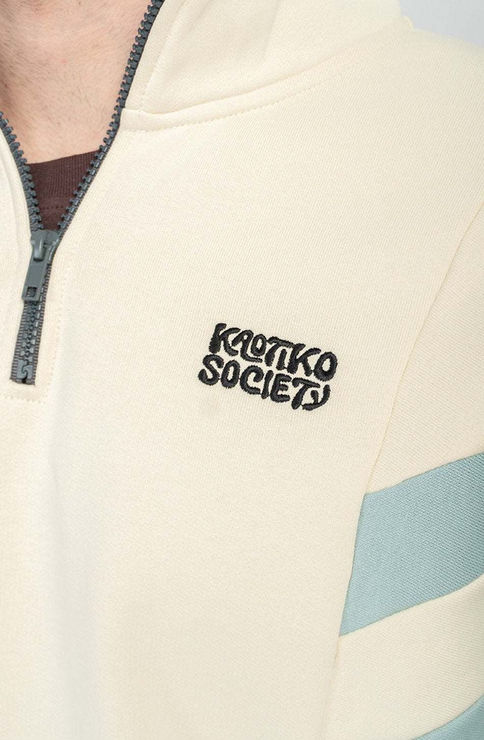 Sweat-shirt à demi-zip Clark Bone/Green