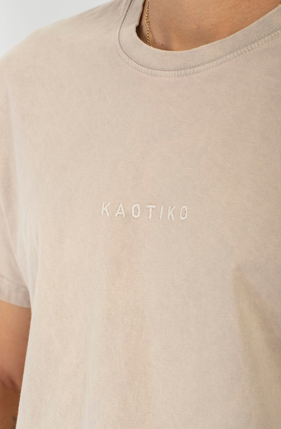  T-shirt Basic Washed Bone