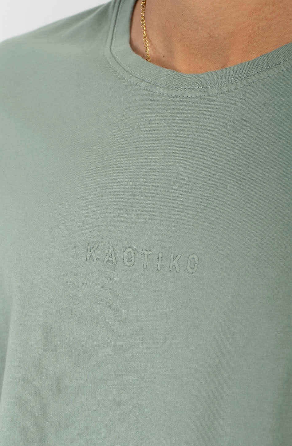 T-shirt Basic délavé kaki