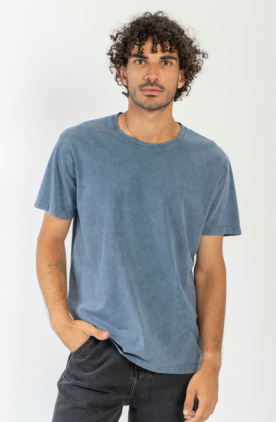  T-shirt Basic Washed Indigo