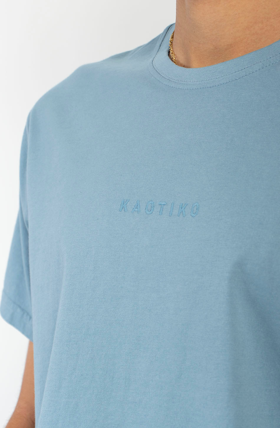 T-shirt Basic bleu délavé 