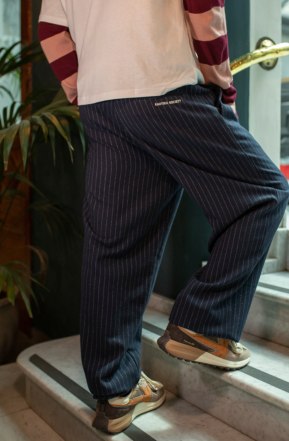 Pantalon Stripes Belle Époque White / Navy