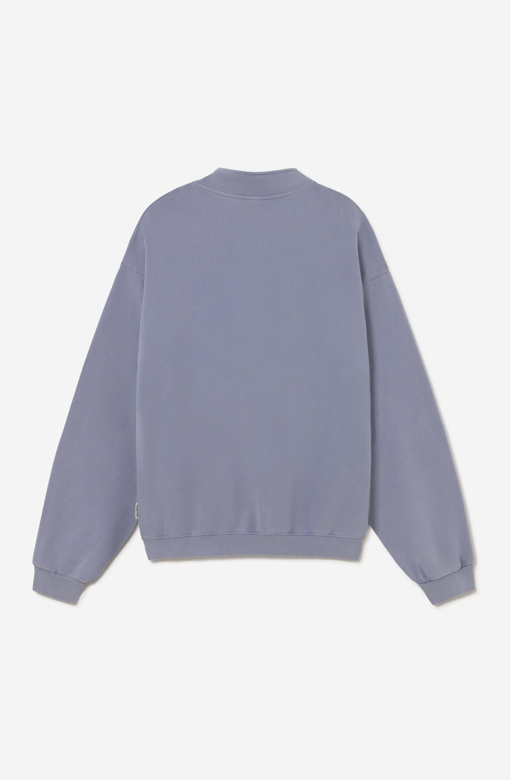 Sudadera Zipper Washed Ski Steel unisex azul acero lavado con cuello alto y media cremallera