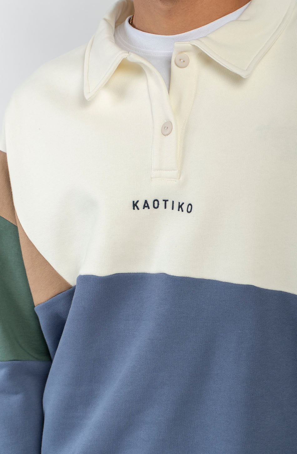 Polo Harry ivoire / marron / vert / bleu