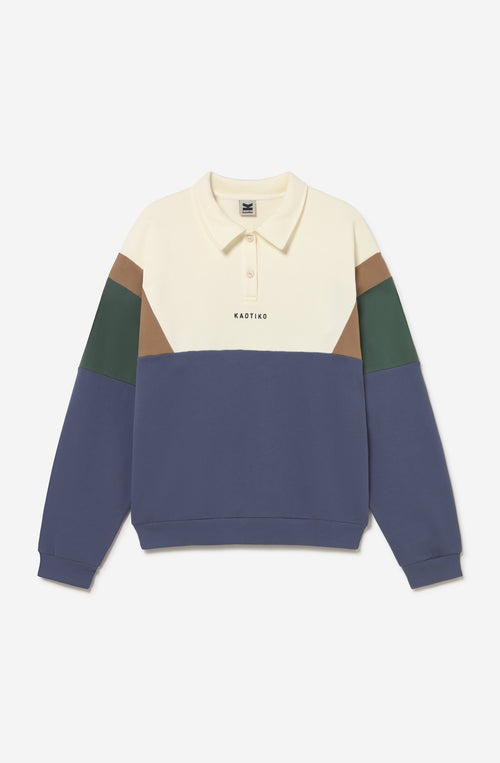 Polo Harry ivoire / marron / vert / bleu