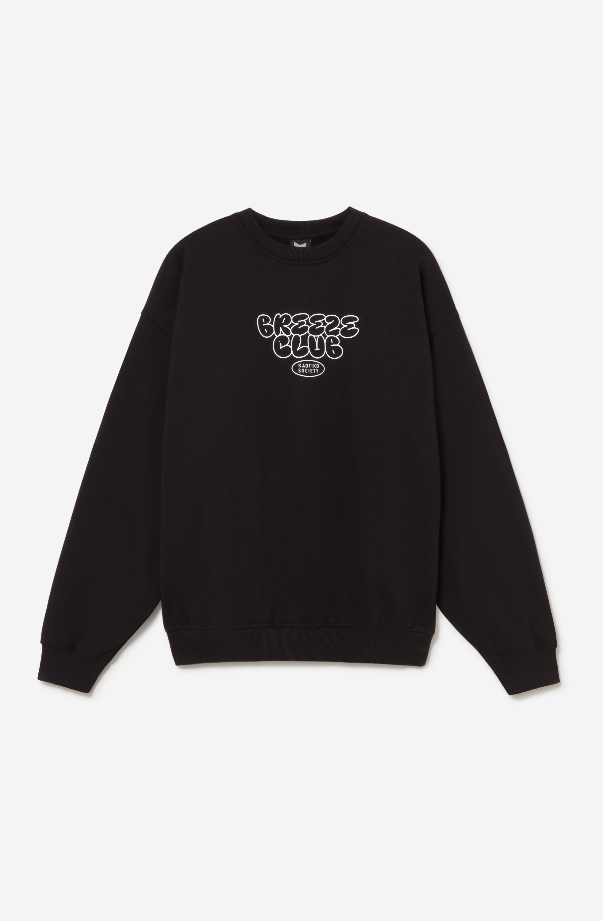 Jersey oversize unisex negro con gráfico de ojos en la espalda.